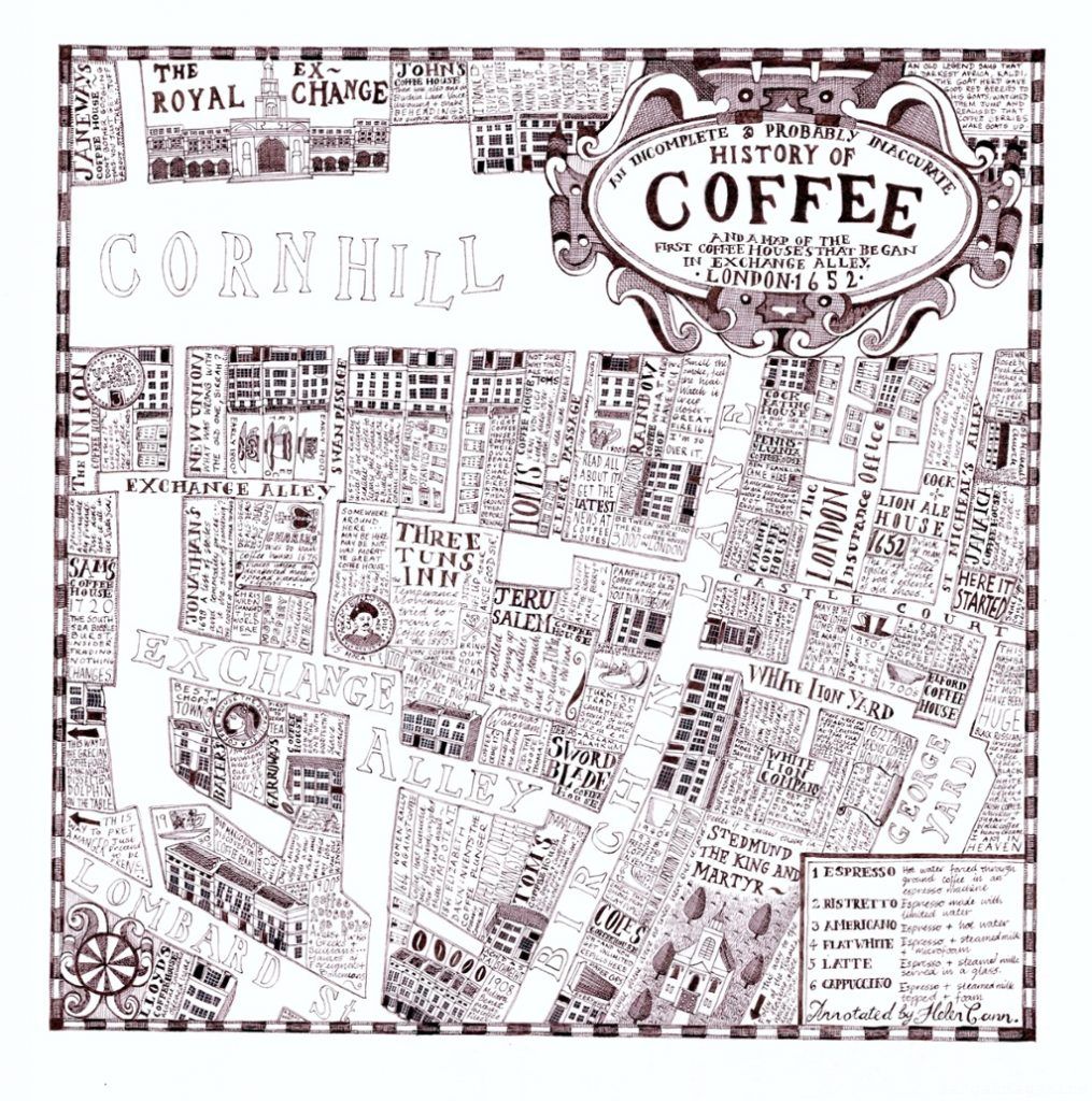 نقشه کافه های لندن -1660